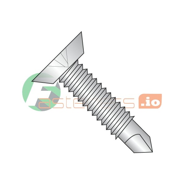 Newport Fasteners Self-Drilling Screw, #10-24 x 1 in, Plain 410 Stainless Steel Flat Head Phillips Drive, 3000 PK 574114 - main